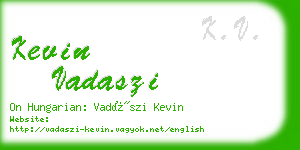 kevin vadaszi business card